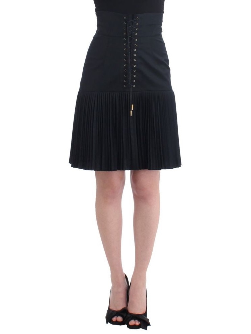 Vintage Roberto Cavalli Black Wool Mini Women's Skirt